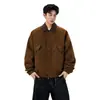 Nueva chaqueta de otoño, prenda exterior de color liso para hombre, talla grande, simple y elegante, abrigo para hombre, top para hombre, corte holgado