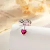 Nuevo Colgante de Corazón Rosa Dulce y Femenino de Henson con Lazo Versátil Cartílago Perforación Hueso del Oído Clavo