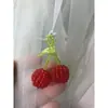 Zetian Spot Estilo Retrô DIY Joias Artesanais de Contas Headdress de Cereja de Cristal Pingente Pequeno Grampo de Cabelo Fio de Flor Flor Pequena