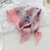 Bufanda Cuadrada Pequeña de Algodón y Lino Artística Versátil para Primavera y Verano Corea del Sur Moda Femenina Bufanda Elegante Cinta para el Cabello Bufanda Decorativa