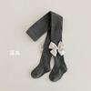 PW010 mayas para niña al por mayor lazo dulce mayas para niña pastoral color sólido calcetines básicos para niños