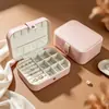 Caja de joyería portátil directa de fábrica con espejo, caja de joyería de lujo de alta gama, caja de almacenamiento de pulsera de cristal, collar, pendientes al por mayor