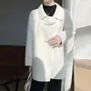 Casaco Feminino 2026 Novo Estilo 100% Lã Pura Dupla Face, Comprimento Médio, Elegante e Rejuvenescedor, Jaqueta Botonê Estilo Nacional Chinês