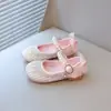 Zapatos de Princesa para Niñas Zapatos de Cristal 2025 Verano Nuevos Zapatos de Cuero para Niños Vestido a Juego para Bebé Niña Zapatos Casuales de Cuero