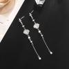 Zircón de luz de luna Estrella Awn Collar de amor pendientes sentido del diseño nicho avanzado cadena para la clavícula Dulce todo-partido accesorios moda