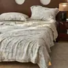 Colcha Refrigerante de Lyocell Tencel de 80 Piezas para Dormir Desnudo en Verano, Colcha Sedosa de Soja para Aire Acondicionado, Juego de Cuatro Piezas Lavable a Máquina, Colcha Delgada