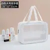 Bolsa de Cosméticos Fosca em PVC, Necessaire Transparente à Prova d'Água, Bolsa de Armazenamento Portátil de Grande Capacidade, Bolsa de Mão para Viagem