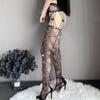 Meias de Rede Meia-Corpo Jacquard Abertas nos Quatro Lados Mu Ruan Meias Jacquard Sexy com Diamantes, Não Precisa Tirar Ligas, Meias de Rede Atacado