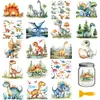 Adesivos de Transferência a Frio Ursinho Fofo em Aquarela para Copos de Vidro, Vasos de Flores, Cadernos, Decoração DIY, Adesivos Criativos Feitos à Mão