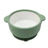 Tigela de Silicone para Cozinhar no Vapor e Ferver Alimentos para Bebês Aprendendo a Comer Treinamento Tigela de Refeição Infantil Iluminação Infantil Resistente a Quedas Duas Alças Utensílios Anti-queimadura