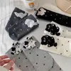 25 Meias Estilosas Zhuji Outono e Inverno para Mulheres, Meias de Algodão Pelúcia Gato Desenho Animado Estilo Japonês, Meias de Cano Médio Folgadas
