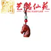 Palo de Rosa Madera Maciza Tallado Zodiaco Cabeza de Caballo Llavero Colgante Adorno Wenwan Artículo de Mano Artesanía Colgante para Bolso de Hombre Mujer
