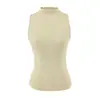 Top de tirantes ajustado adelgazante elástico con cuello semi-alto puramente seductor para mujer, Camiseta básica sexy ajustada de chica popular Otoño 2026