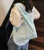 Bolso de Hombro Tipo Tote Coreano Ins Moda Perezosa Bordado Tridimensional, Versátil para Uso Diario, Bolso de Compras Simple y Ligero, Personalizable