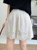 Verão Novo Japonês Mori Girl Doce Algodão Bordado Renda Guarnição Shorts Soltos Emagrecimento Camadas Pernas Largas