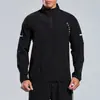 Camisa esportiva masculina de manga longa, com meio zíper, de secagem rápida, que absorve a umidade, refrescante e respirável, para trilhas ao ar livre, corrida casual, ciclismo.