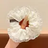 Goma de pelo scrunchie de retazos de lunares azules para mujer, estilo coreano, coletero de alta gama, nuevo accesorio versátil para coleta 2026