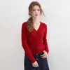 Nuevo Cárdigan de Punto con Cuello en V para Otoño/Invierno para Mujer, Versátil Color Sólido Tejido de Trenza Suéter Superior 100% Cachemira Pura