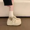 Zapatos Birkenstock de suela gruesa para aumentar la altura del mismo estilo de Zhao Lusi para mujer, mocasines slip-on de verano 2026
