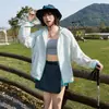 Série de Cores Macaron Roupas com Proteção Solar para Mulheres Roupas com Proteção Solar UPF100+ para Homens, Jaqueta Leve de Seda de Gelo Respirável Tendência com Proteção Solar para o Verão