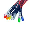 Diodo emisor de luz superbrillante de 5 MM 3V5V6V9V12V con cable cuenta de lámpara LED modelo decoración modificación luz indicadora