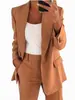2026 Outono e Inverno Transfronteiriço Nova Moda Europeia e Americana Gola Lapela Slim Fit Cardigan Blazer Elegante Conjunto de Terno Feminino