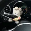 Adorno de pantalla de oso de dibujos animados lindo y creativo para coche, decoración de coche de dibujos animados, accesorio interior de coche para tu querido vehículo
