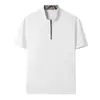 Impresión Digital Personalizada Tejido Técnico Pecho Semi Abierto Explosión de Hielo Cuello Redondo Manga Corta Camiseta Cremallera Hombres Pícaro Fresca Camiseta Niños