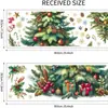 Pegatina de Pared Árbol de Navidad Acuarela, Pegatina de Pared Autoadhesiva Regalo Acebo Copo de Nieve, Pegatina Decorativa de Árbol de Navidad Removible para Escaparate