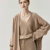 Cardigan casaco de tricô de cashmere feminino, estilo solto e preguiçoso, cor sólida, macio e amigo da pele, peça versátil de temperamento, top grosso