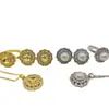 Accesorios de Perlas DIY Engastes para Pendientes de Perlas con Aguja de Plata 925 Set de Anillo Colgante de Pendientes Redondos Completos de Zirconia