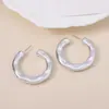 Moda Europea y Americana Martillo Círculo Geométrico Forma de C Pendientes Ola Simple Modernos Casual Elegantes Pendientes de Nicho