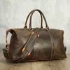 Bolsa de viagem de couro Marute Bolsa de viagem de couro Crazy Horse retrô Bolsa de viagem de ombro masculina de alta qualidade Bolsa transversal da moda