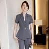 Ropa de trabajo para recepción de joyería, traje ajustado, traje profesional de verano, manga corta, conjunto occidental, pantalón y falda, vestido de moda para mujer.
