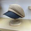 Gorra de paja para niños con visera inclinada de cuero cosida, sombrero de paja irregular para el sol, gorra de repartidor