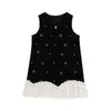 Nuevo Vestido Elegante y de Moda para Niña con Piel de Zorro Plateado y Bordes Fruncidos, Conjunto de Vestido de Princesa