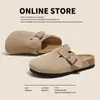 2026 Birkenstock Versátil para Mujer Moda Coreana Zapatillas sin Cordones Zapatos Birkenstock Retro para Exteriores de Punta Cerrada