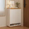 Armário de sapatos para porta de entrada para uso doméstico, novo modelo 2026, armário de armazenamento de madeira maciça de alta qualidade, armário de entrada integrado montado na parede
