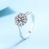 Anillo de Plata de Ley S925 con Moissanita para Mujer, Montura de Cluster de Seis Garras, Anillo de Boda de Lujo Ligero, Anillo de Compromiso de Diamante, Artículo de Moda de Gama Alta Popular