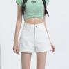 Shorts de mezclilla negros de cintura alta para mujer, verano 2024, nuevos, delgados, para usar como prenda exterior, estilo americano con palabra A, elásticos, hot pants para chicas sexys