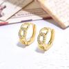 7 Brincos Pequenos Geométricos Redondos de Cobre Incrustados com Zircônia Joias Femininas Estilo Ins Brincos Exquisitos com Preservação de Cor Atacado em Estoque