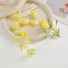 Decoración de Pared de Flores de Cadena de Lirio del Valle Simulación Corona Hecha a Mano DIY Adorno para la Cabeza Decoración de Boda Materiales de Flores Artificiales