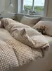 Juego de Ropa de Cama Ins de Cuatro Piezas Algodón Lavado Nuevo Estilo 2026 Sábana Funda Nórdica Dormitorio Estudiante Individual Juego de Tres Piezas