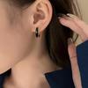 Pendientes de estilo coreano Dongdaemun con hebilla cuadrada esmaltada, diseño de nicho con personalidad, temperamento geométrico, combinables para uso diario.