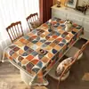 Mantel de Estilo Étnico, Impermeable, Resistente al Aceite, No Lavable, Resistente al Calor, Lujo Ligero, Aspecto de Alta Gama, Mantel Rectangular Bohemio para Mesa de Comedor