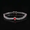 Estilo Ins Hip-Hop Europeo y Americano Trébol de Cuatro Hojas Circonita Cadena de Tenis Joyería Personalizada Personalizable Pulsera de Mujer de Gama Alta Accesorios