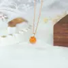 Joia Japonesa Leve Doce Colar de Ágata Natural Design de Nicho Feminino Corrente de Clavícula de Alto Padrão Colar de Prata Esterlina 925
