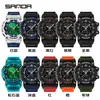 Reloj Sanda Pantalla Dual Juvenil Multifuncional Luminoso Tres Zonas Horarias Pulsera Deportiva Resistente al Agua Cronómetro Segmentado Reloj Electrónico