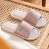 Pantuflas de lino para mujer, primavera y otoño, para el hogar, interiores, transpirables, silenciosas, de algodón y lino, para el hogar, antideslizantes, sin olor, sin ruido, para sala de estar, pantuflas para hombre