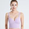 Ropa interior deportiva transfronteriza para mujer, a prueba de golpes, antiflacidez, copa de fitness fruncida, chaleco de yoga con espalda de belleza integrada, venta al por mayor de fábrica